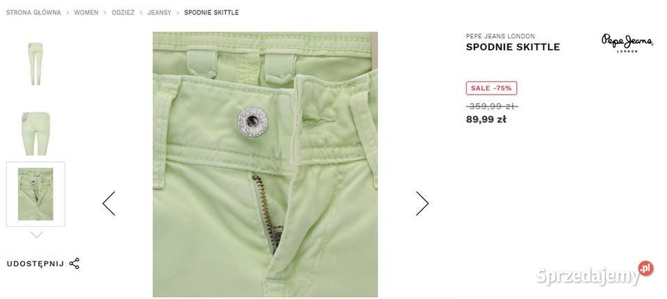 spodnie Pepe Jeans Skittle r 2732 Dżinsy Rurki