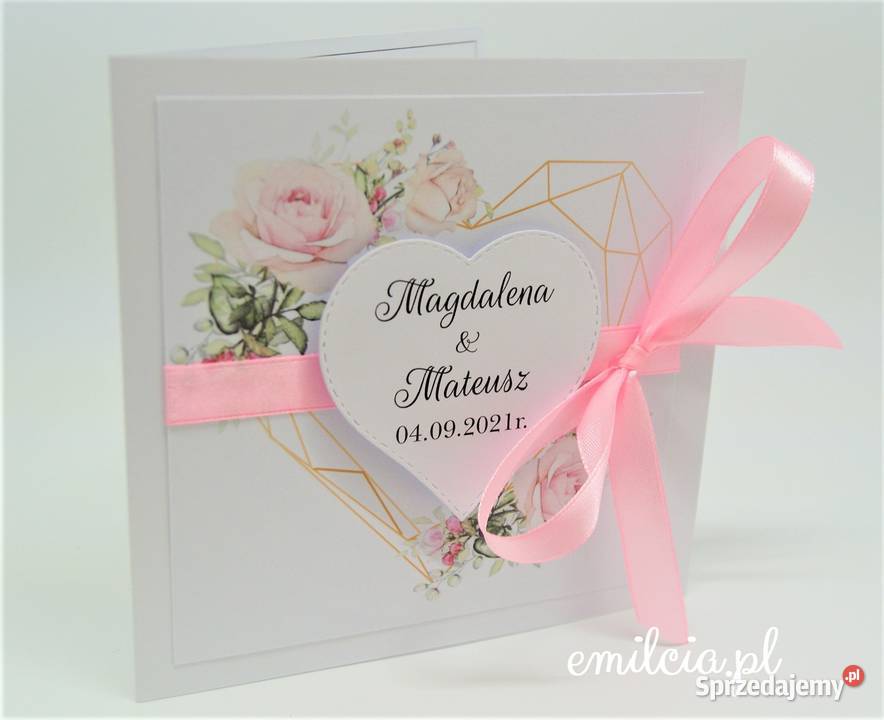 Zaproszenia w kolorze fuksji Ślub Wedding Zielona Góra sprzedam