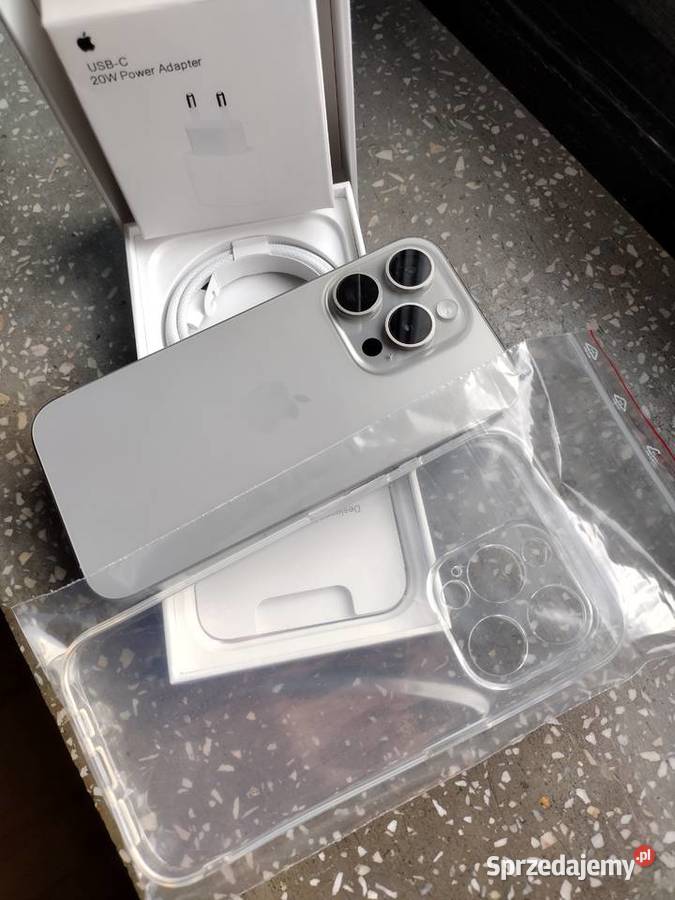 Apple iPhone 15 PRO 1T Natural titanium szary dolnośląskie Wałbrzych sprzedam