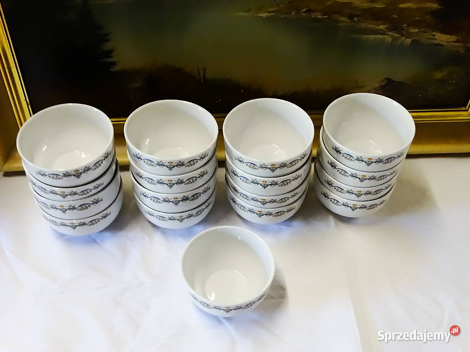 Komplet ceramicznych misek stołowych z dekoracją Wyposażenie wnętrz Biłgoraj sprzedam