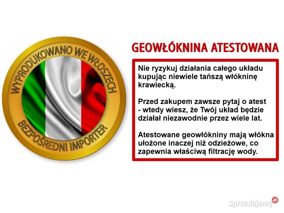Geowłóknina ATESTOWANA PES500C AJJ 2m szer Materiały budowlane Warszawa sprzedam