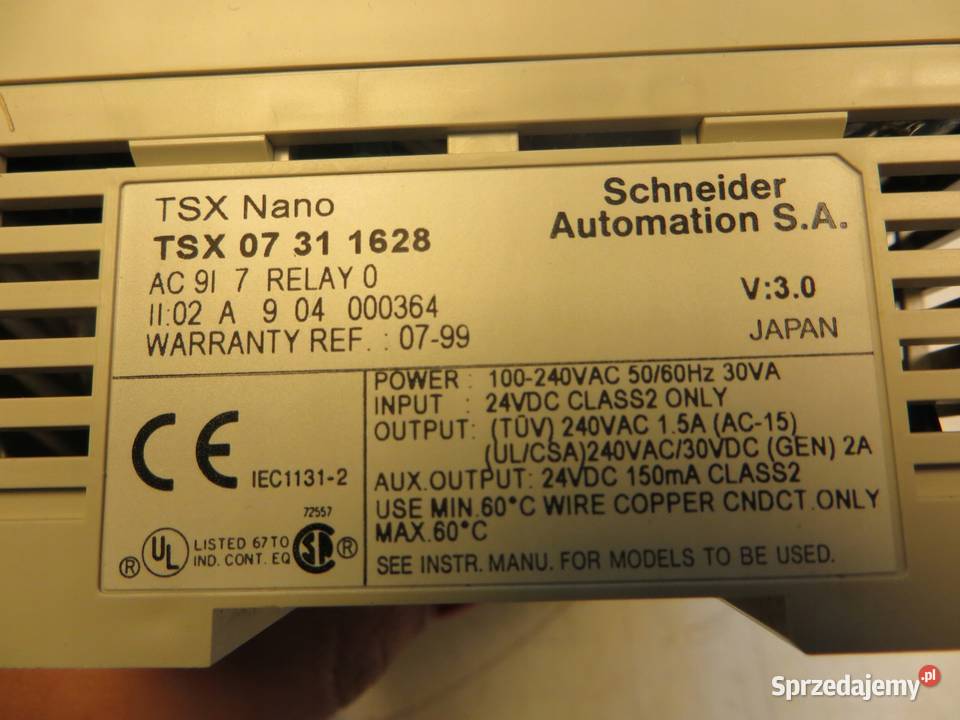 MODUŁ SCHNEIDER TSX07311628 MODICON TSX NANO Pozostałe Wąchock
