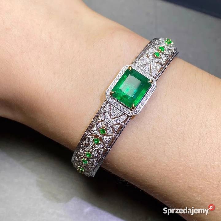 Elegancka bransoletka srebrna ze szmaragdem Słupsk