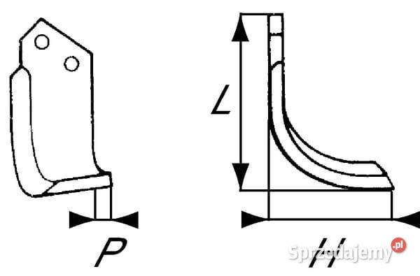 Nóż frezujący lewy 195x134x80mm 7mm pasuje do Kamionna