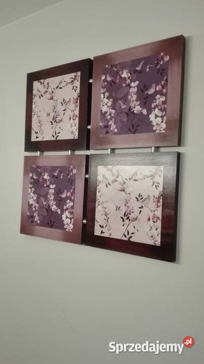 Cztery obrazy łączone stelaż drewno Zalasewo sprzedam