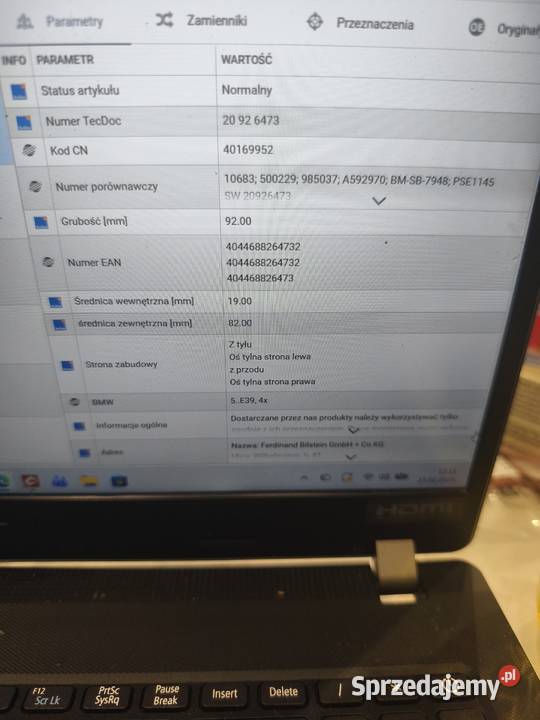 Tuleje belki tylnej SWAG 20926473 BMW 5 e39 Rok produkcji 1997 Sianów