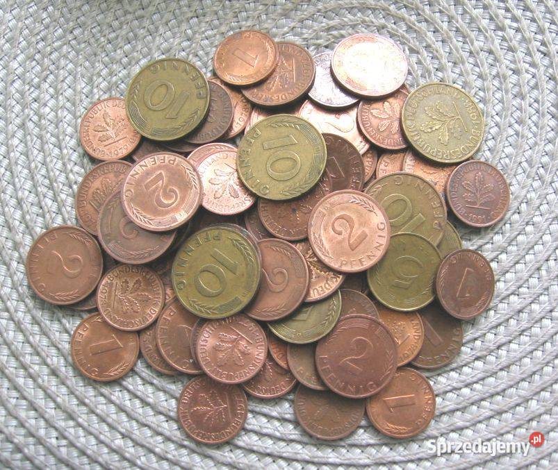 Zestaw 73 Pfennigi Niemcy Numizmatyka Kalisz