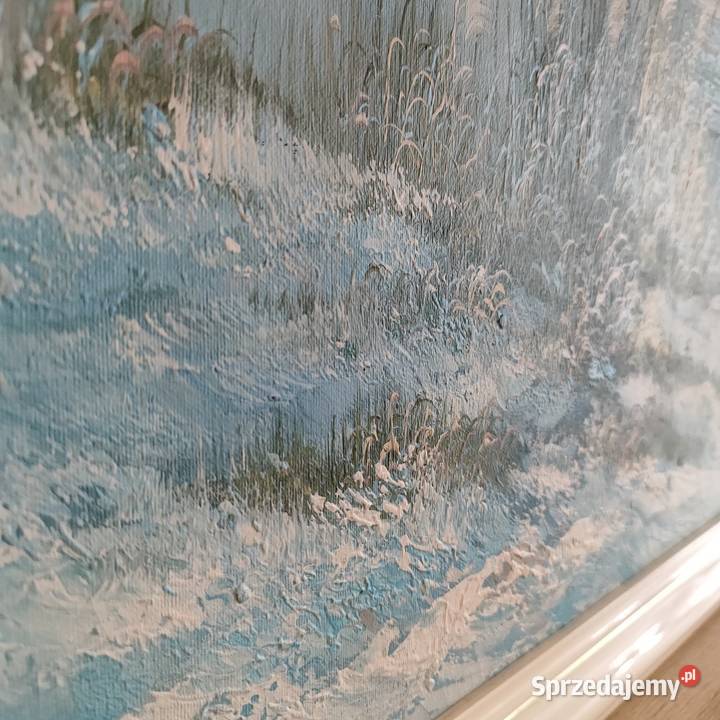 Duży obraz ręcznie malowany ojej na płótnie małopolskie Wola Łużańska