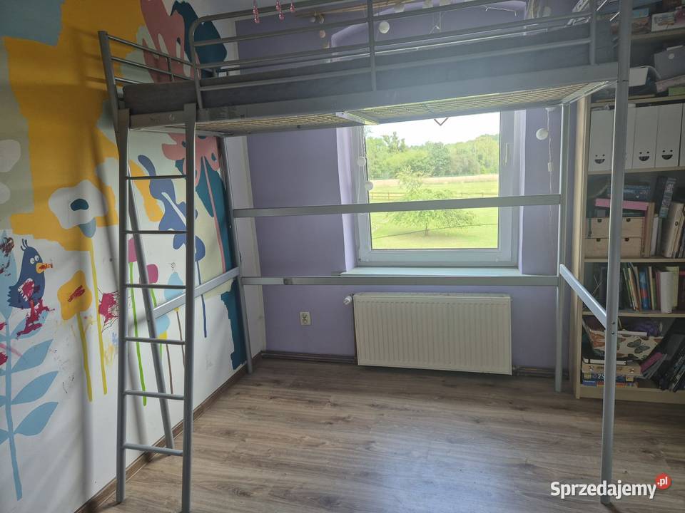 SVRTA rama łóżka do antresoli srebrna IKEA Rachowice sprzedam