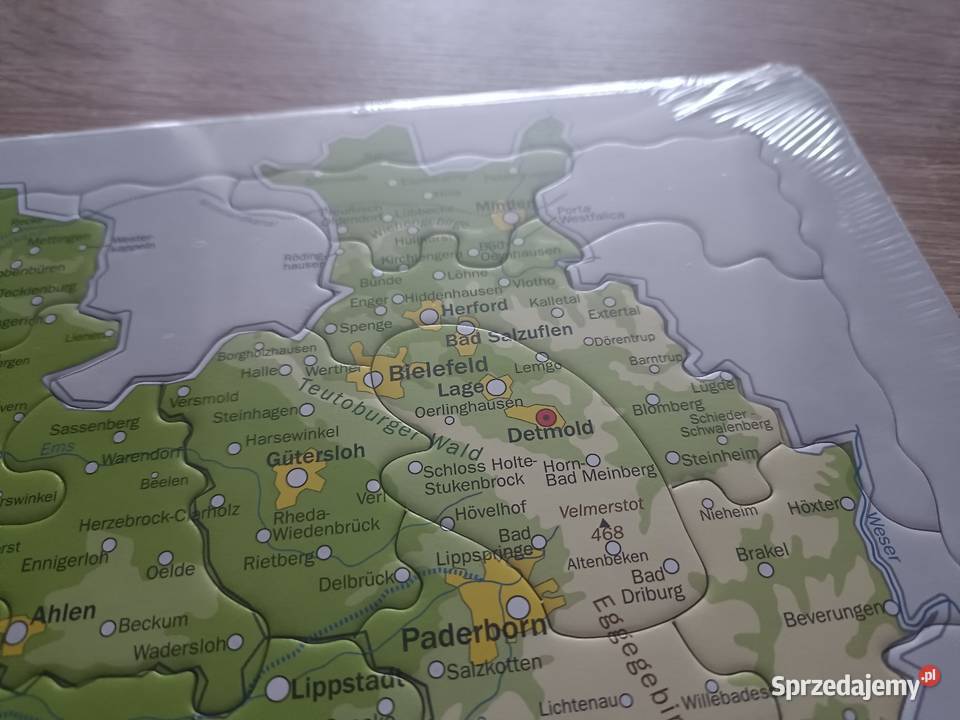 Puzzle z mapą Nadrenii PółnocnejWestfalii