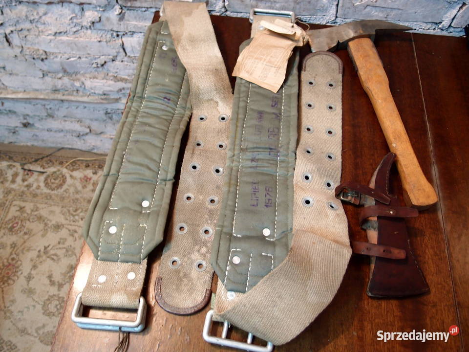 Zabytkowy pas strażacki topór bojowy prod LZKT Łódź