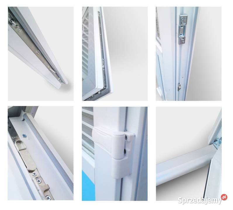 Drzwi zewnętrzne dwuskrzydłowe 12502100 białe PCV Bydgoszcz