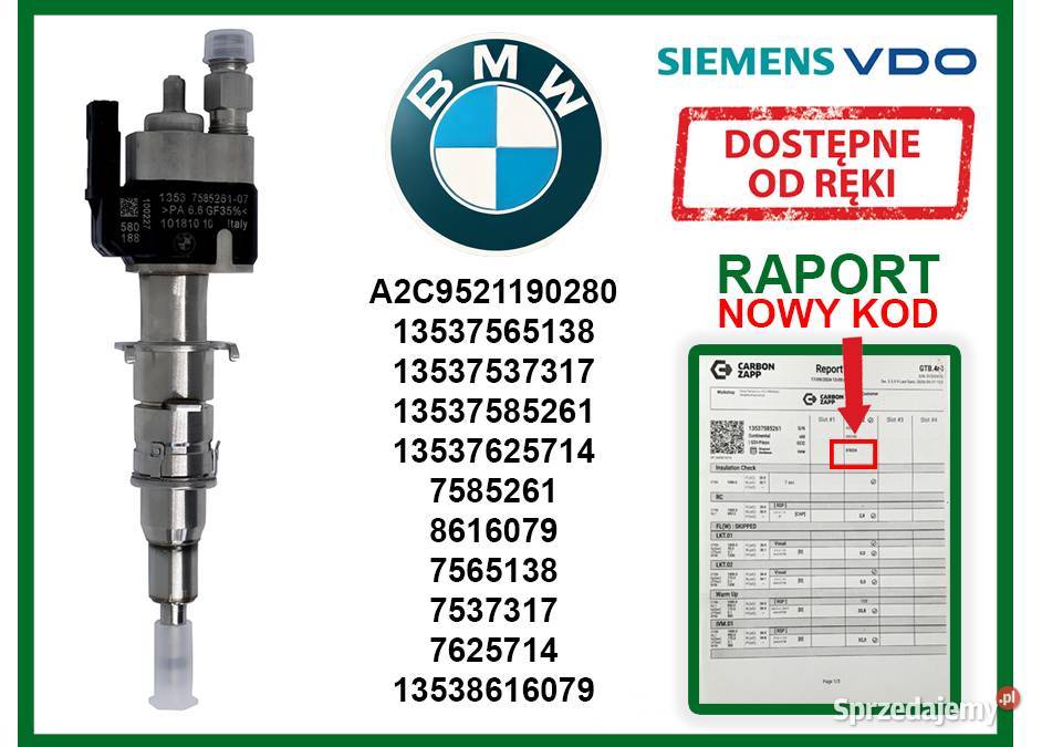 Wtryskiwacz BMW A2C952119028 do 1 3 5 6 7 X5 X6 osobowe Wtryskiwacze Markuszów sprzedam