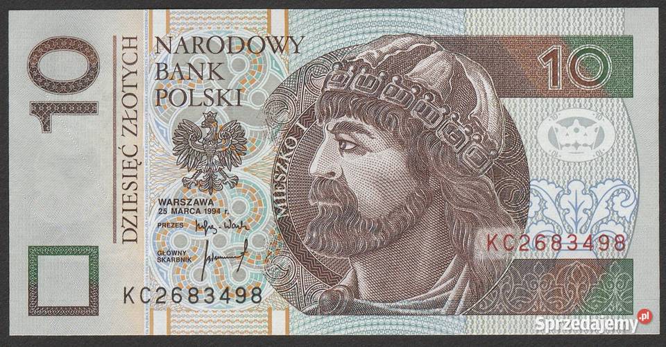 Polska 10 złotych 1994 stan bankowy UNC Łódź