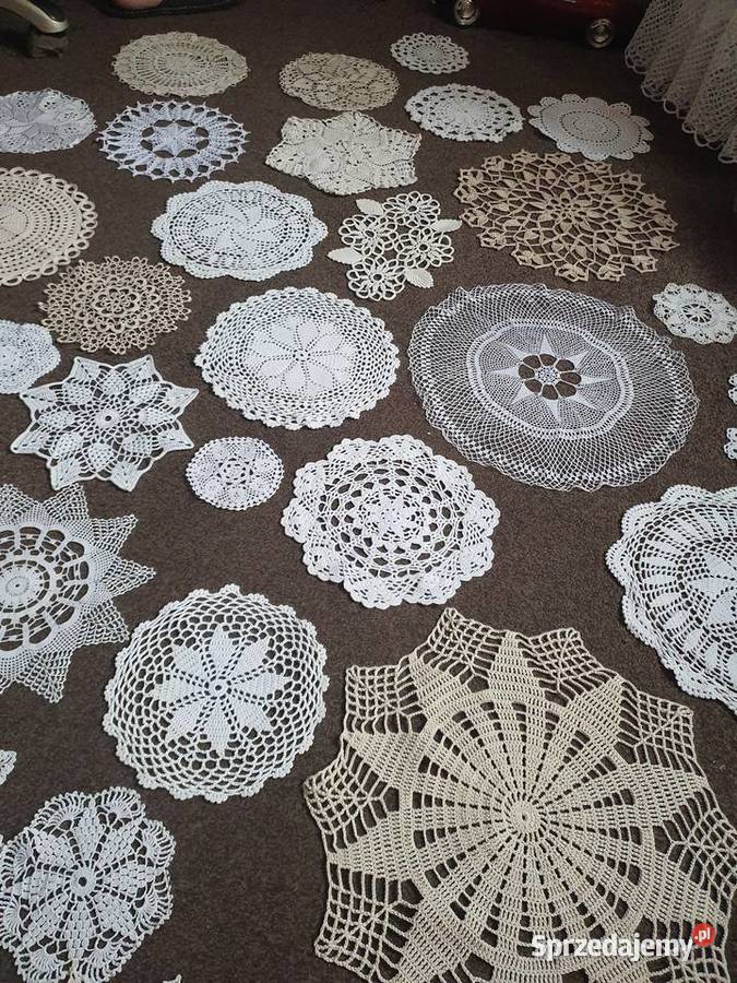 serwetki okrąłe szydelkowe rękodzieło Zabrze