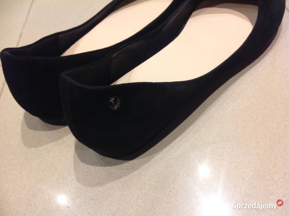 Baleriny Czarne Skórzane damskie Venezia 39 j Nowa Sól