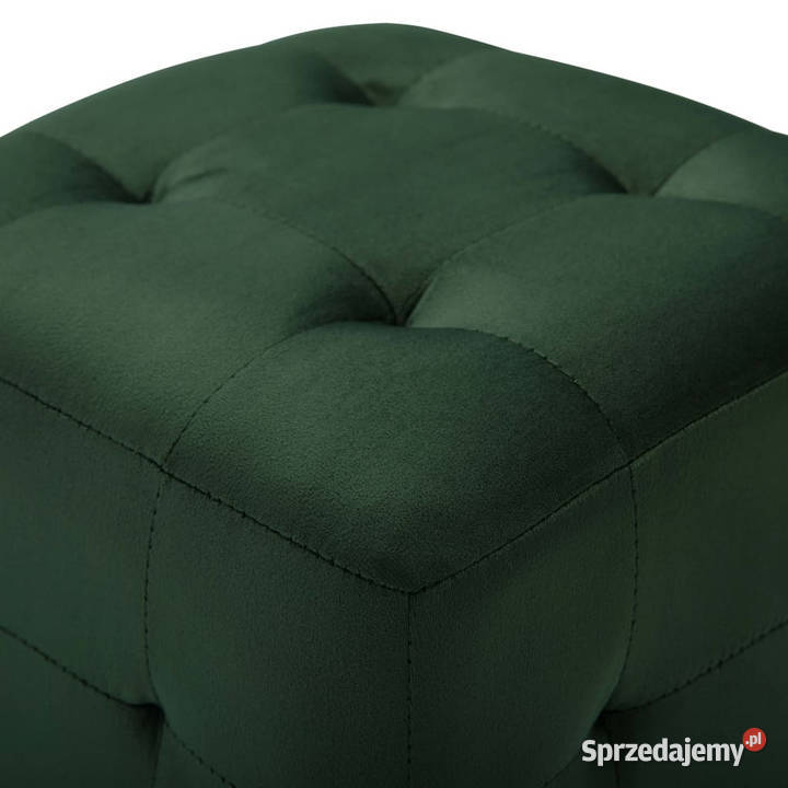 Pufy 2 zielone 30 x 30 x 30 aksamit WM278387 mazowieckie Warszawa