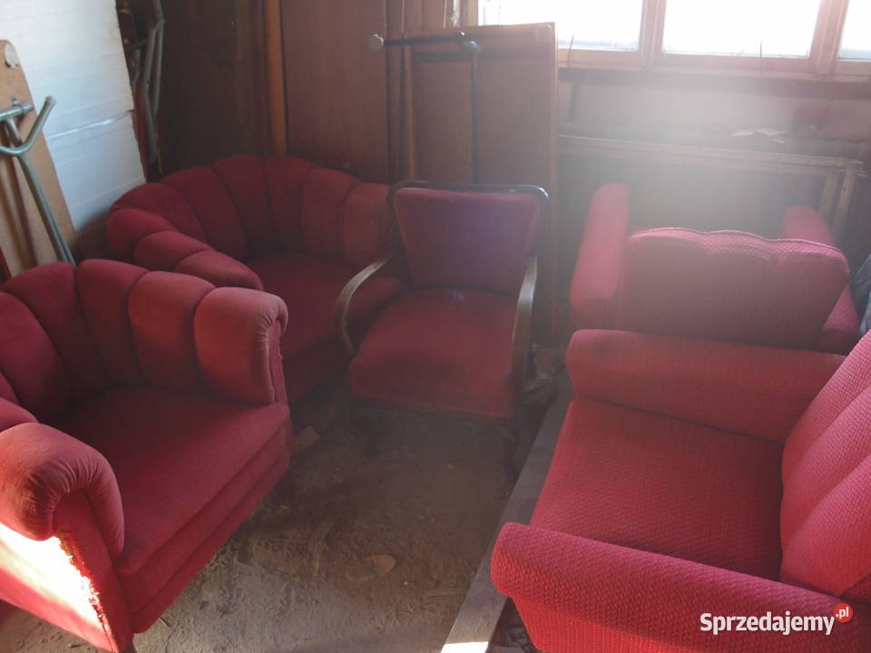 Starocia z PRLu stylowe fotele i ława Art deco Łódź