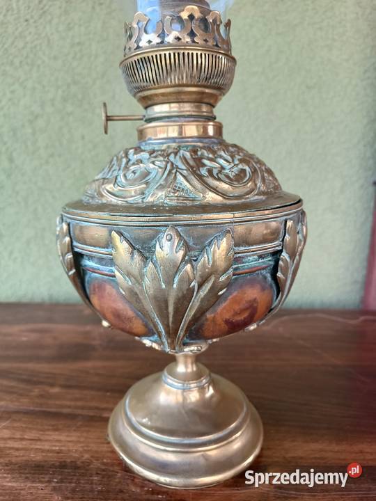 Stara mosiężna lampa naftowa Francja Budzyń sprzedam