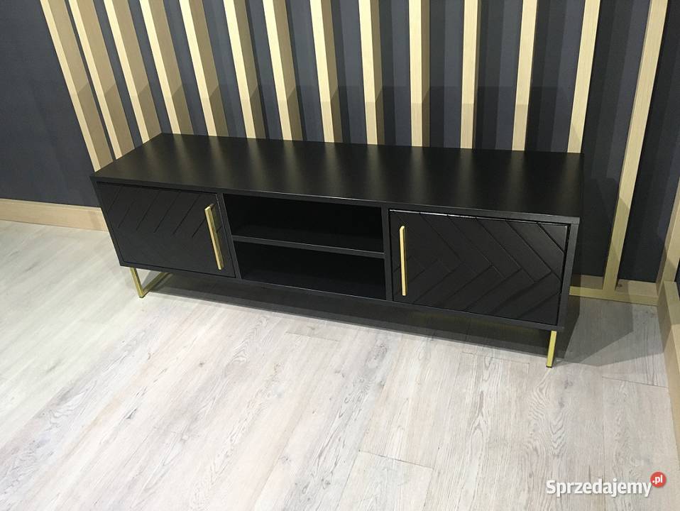 Szafka sideboard 150 czarna fronty jodełka Szafy, regały, półki Warszawa