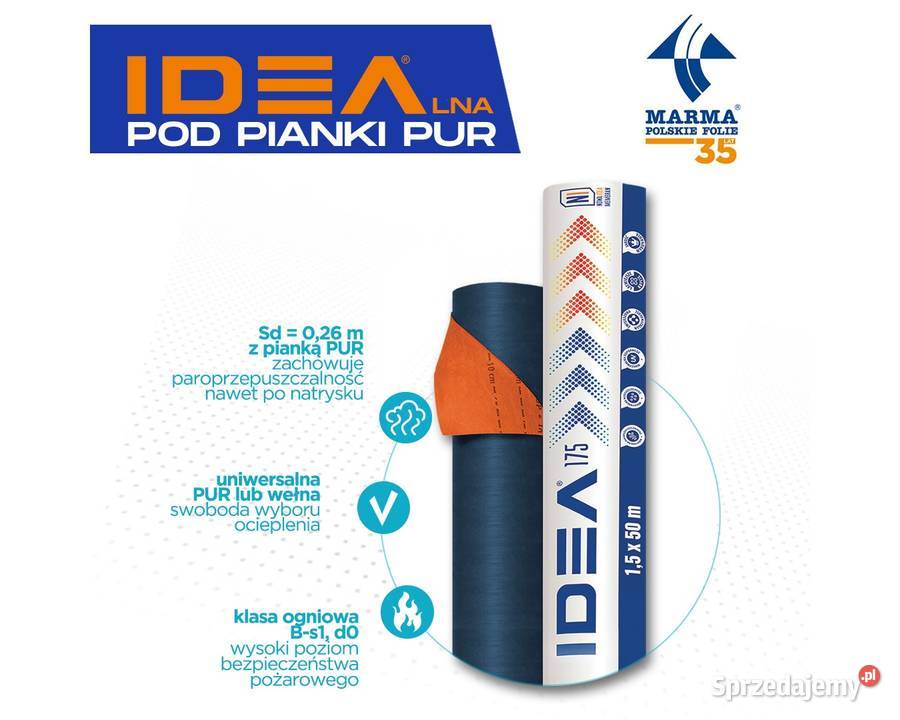 Membrana dachowa MARMA IDEA 175g pod pianę PUR DWUSTRONNA