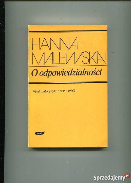 O odpowiedzialności Wybór publicystyki 19451976 Szczecin sprzedam