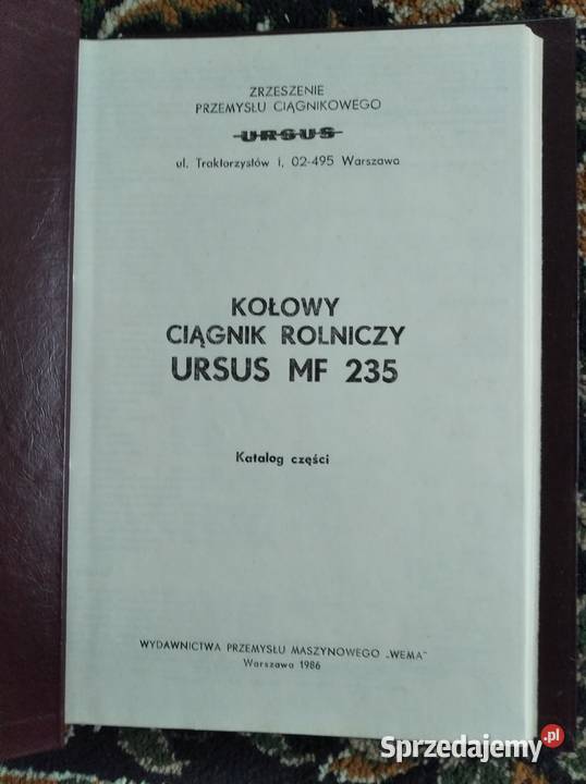 Katalog części MF 235 wydanie 1986 Lublin