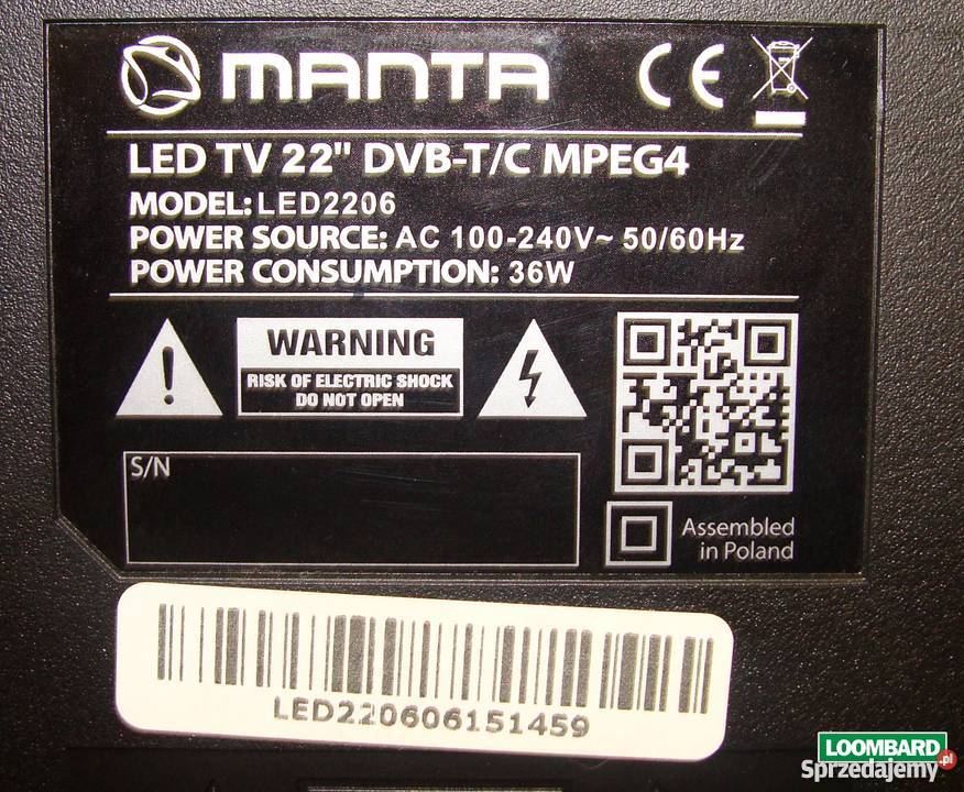 TELEWIZOR MANTA LED TV 22 PILOT