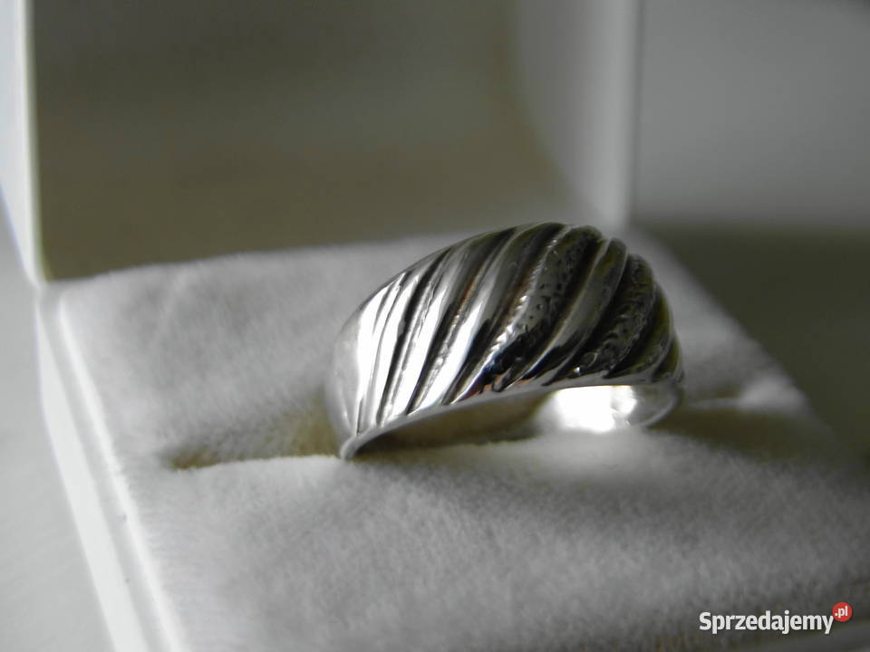 Ryflowany pierścionek srebro 925 srebro Pierścionki Warszawa