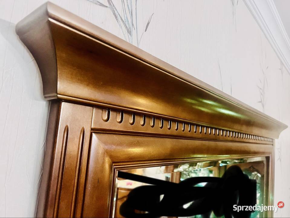 Piękne drewniane duże lustro kryształowe lubuskie Żary
