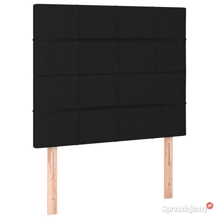 Łóżko kontynentalne z materacem czarne tkanina 193cm