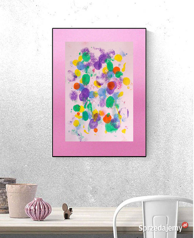 abstrakcja na ścianę różowy obraz na ścianę Kraków