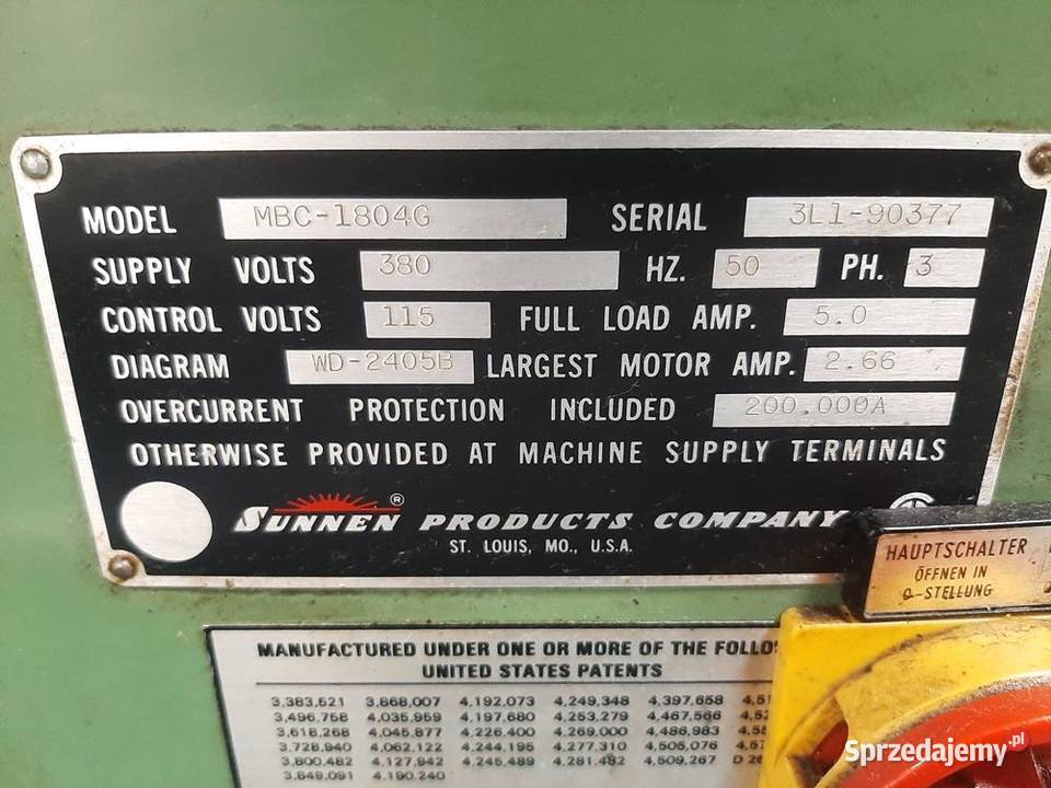 Honownica SUNNEN MBC1804G mazowieckie Warszawa