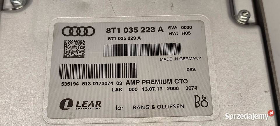 AUDI A4 B8 A5 8T WZMACNIACZ BANG OLUFSEN