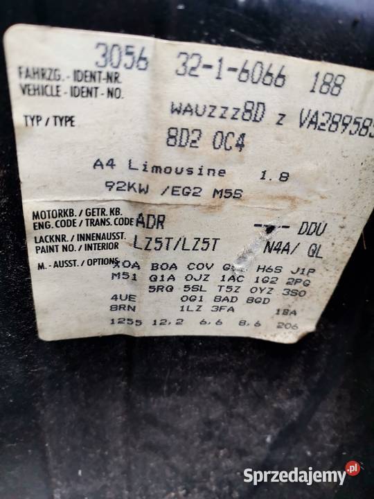 Spr edam części do Audi a4 b5 osobowe Gubin