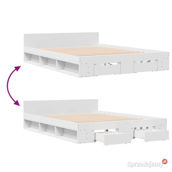 Rama łóżka z szufladami biała 160x200 WM3280734 mazowieckie Warszawa