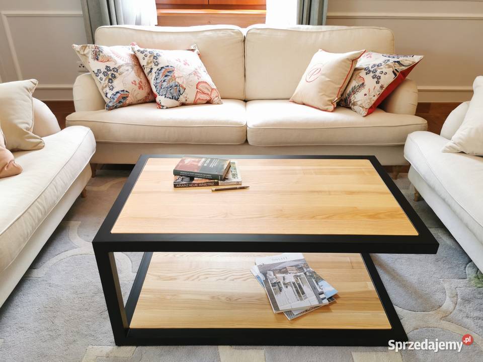 Designerski Stolik kawowy drewniany czarny loft 45cm Warszawa sprzedam