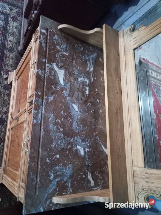 Toaletka z Lustrem Kryształowym i Marmurem Dąb Meble do salonu śląskie Kozy sprzedam