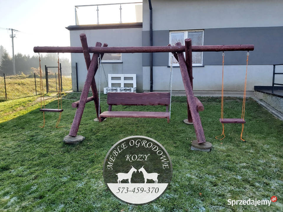 PROMOCJA Huśtawka drewniana z grubych bali plac Poronin