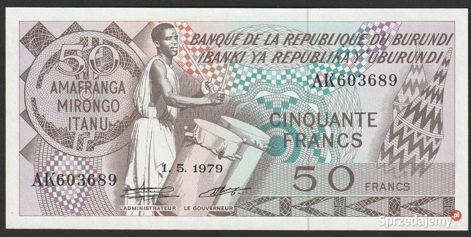 BURUNDI 50 FRANKÓW 1979 UNC Łódź