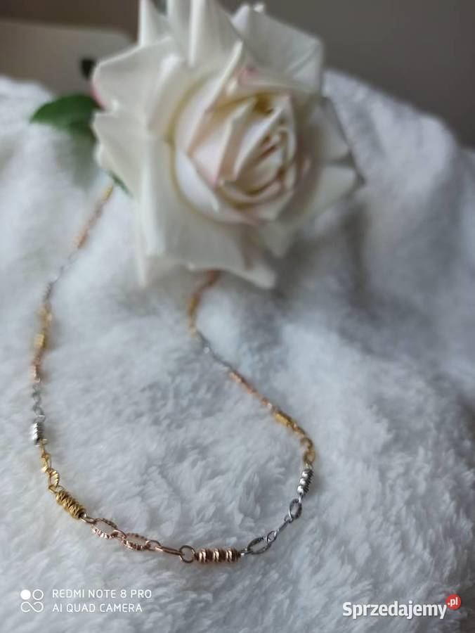 Pozłacany łańcuszek splot 51 naszyjnik rose pozłacane Naszyjniki Warszawa
