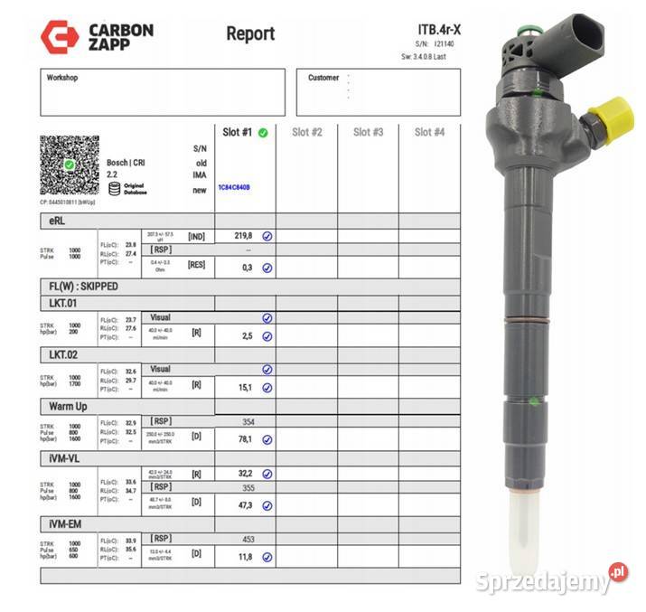 WERYFIKACJA wtryskiwacz BOSCH różne modele osobowe Bladowo