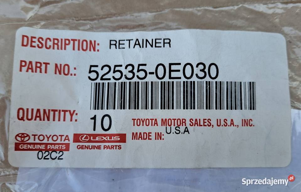 Spinka listwy zderzaka Toyota Lexus oryginał osobowe Mielęcin