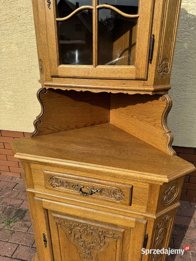 Witryna narożna dębowa stylowa rogówka kredens Sulbiny sprzedam