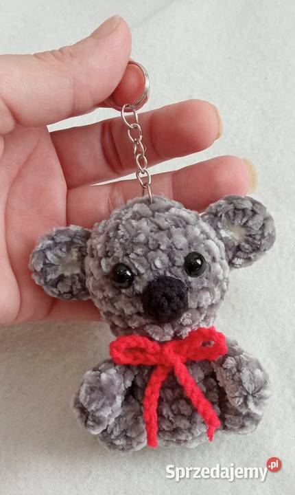 Miś koala wykonany na szydełku brelok zawieszka łódzkie