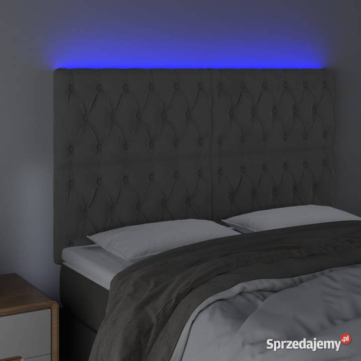 Zagłówek do łóżka z LED ciemnoszary 144x7x118128 Warszawa sprzedam