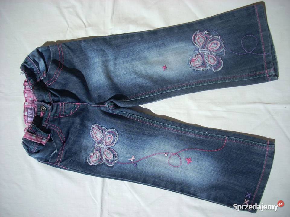 FF Spodnie Dżinsy Motyle Haft Jeans 104 34 yrs małopolskie Nowy Sącz
