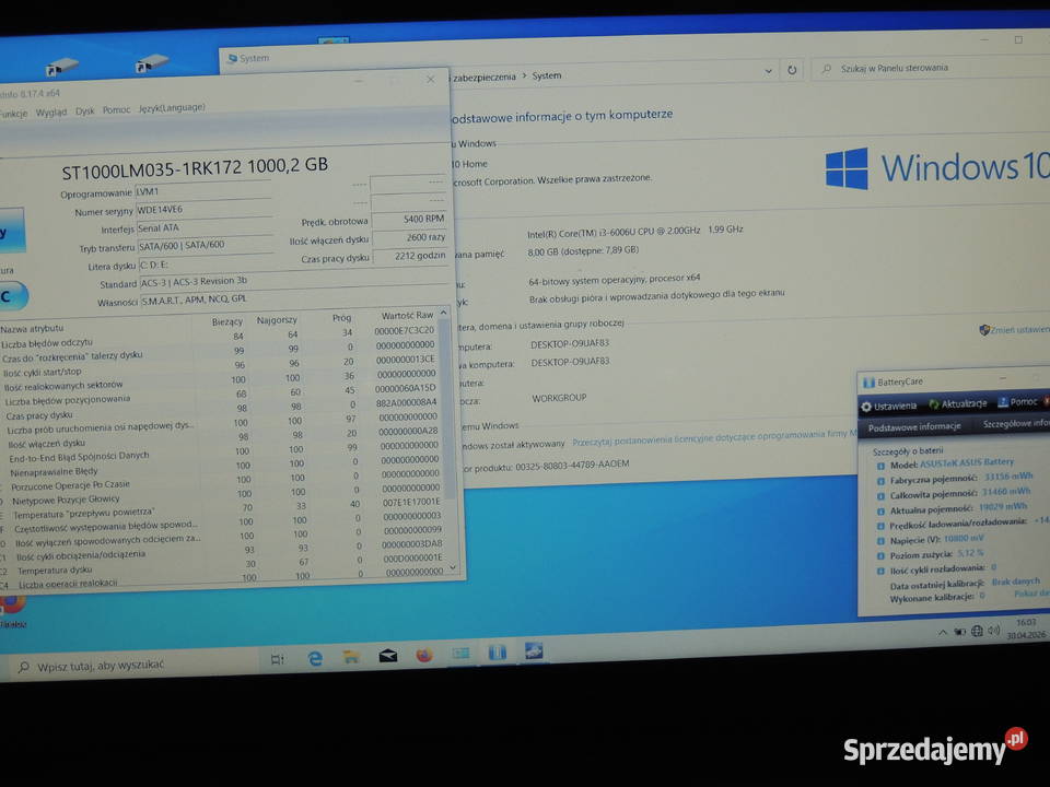 Asus SonicMaster X541U i3 Dysk 1TB 3 Kolonia Lgota sprzedam