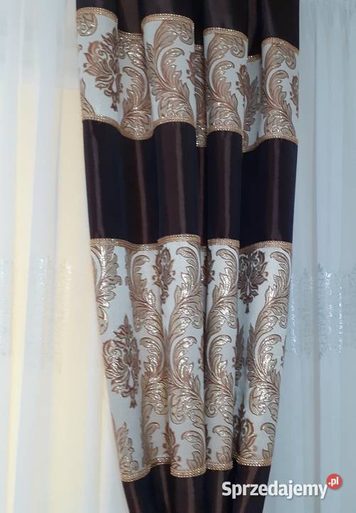 Zasłony 2 sztuki złoty ornament Mława