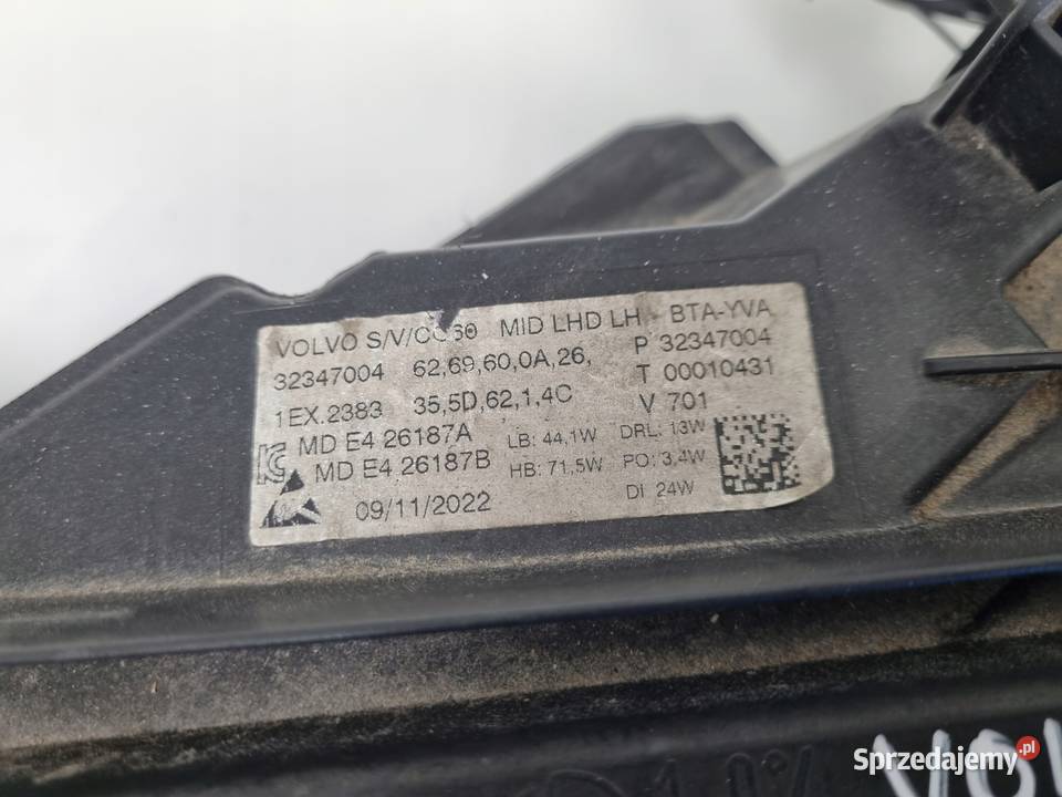 LAMPA LEWA Volvo V60 II S60 III PRZEDNIA LEWY osobowe lubelskie Chełm sprzedam